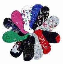 HUE Mujer Días De Navidad No Show Forro Calcetín Caja Regalo,12 Pares Va... - $18.97