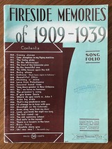 Vintage Fireside Memories of 1909-1939 Song Folio Sheet Music Shapiro Bernstein - £12.08 GBP