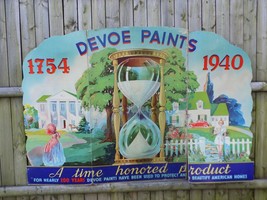 Vintage Davoe Paint 1940 Cardboard Store Display - $272.25