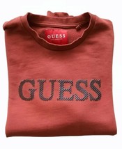 Guess Sweater Adult Medium Red Spell Out Logo Pullover Sweatshirt Crew Neck Mens - £29.77 GBP