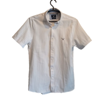 Gant Mens White Slim Fit Short Sleeve Button Up Shirt Embroidered Logo size S - £13.16 GBP