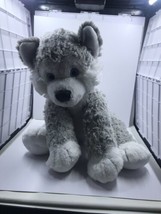 Build a Bear 2012 Retired 14&quot; Siberian Husky Wolf w/ Blue Eyes Soft Plus... - £9.27 GBP