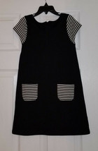 Gymboree Cotton Girls Black/White Stripes Jersey Dress, Size 6(US). NWT  - £13.94 GBP