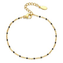 Boho Stainless Steel Bracelets for Women Cute Enamel Bracelet Jewelry Gold Color - £11.78 GBP