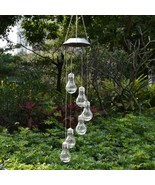 Solar LED Transparent Crackled Glass Light Bulb Wind Chime Mobile Garden... - $454.14 MXN