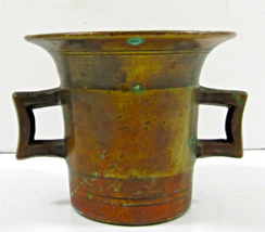 Antique Bronze Flared Mortar with Handles for Apothecary or Pharmacy - $78.21