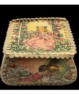 Vintage Handmade Stitched Ephemera Greeting Card Trinket Box Laminated C... - €21,12 EUR Vintage Handmade Stitched Ephemera Greeting Card Trinket Box Laminated C... - €21,12 EUR