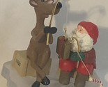 Vintage Hallmark Santa Claus &amp; Reindeer Fishing Christmas Decoration XM1 - £7.00 GBP
