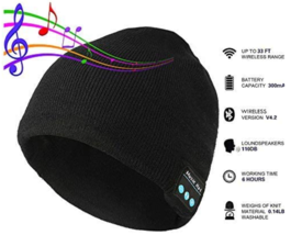 Bluetooth Music Warm Beanie Hat Wireless Cap Headset Headphone Speaker  - £9.45 GBP