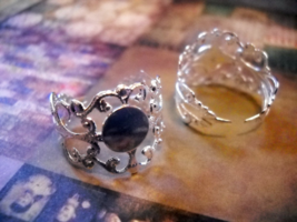 Blank Ring Settings Base Adjustable Rings Silver Filigree Band 5/10 - $6.16+