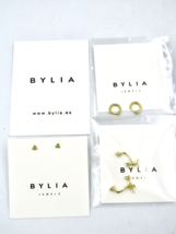 BYLIA Jewels 18k Gold-Plated Sterling Silver 925 - 3 Pairs of Small Earrings NEW - £23.42 GBP