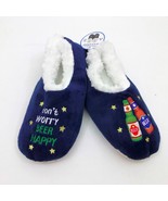 Snoozies Men&#39;s Slippers Don&#39;t Worry Beer Happy Medium 9/10 Navy Blue - $14.84