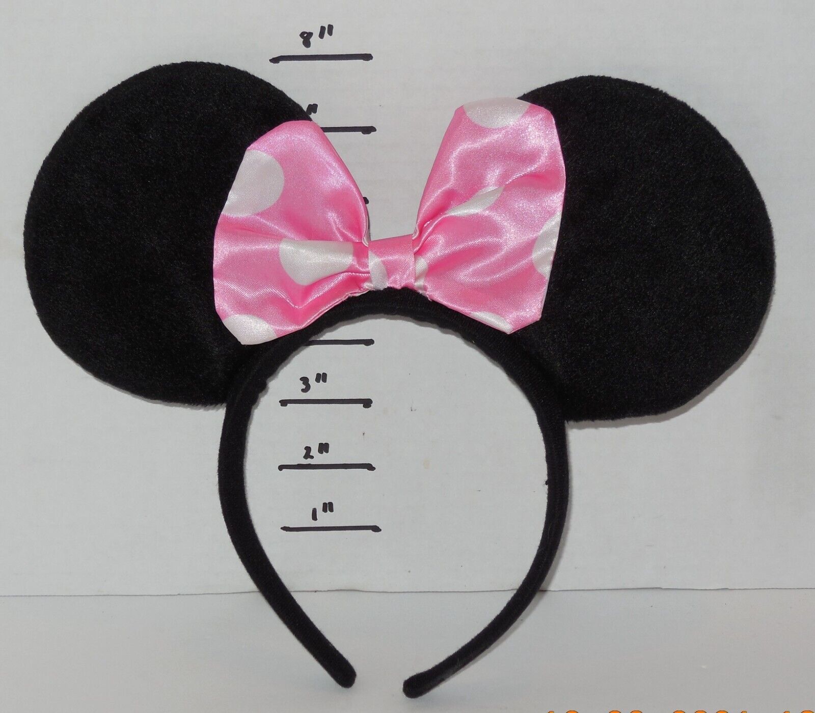Disney Minnie Mouse Ears Head band black Pink bow #2 - $14.80