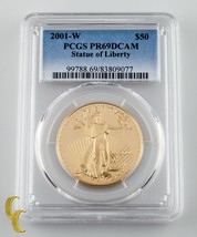 2001-W Gold American Eagle 1 oz $50 Graded by PCGS PR69DCAM PCGS Error L... - £2,450.82 GBP