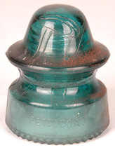 Blue-PETTICOAT Insulator-H.G. Co-Patent May 2 1893-Telegraph-Telephone-A... - $28.04