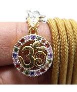 OM DIOS HINDÚ SIGNO COLLAR COLGANTE DE CRISTAL COLORIDO DEIDAD AUM... - $52.19