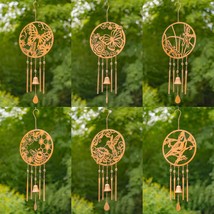 Circular Copper Color Wind Chimes with Nature Scenes &amp; Bell in Assorted Styles ( - £35.34 GBP+