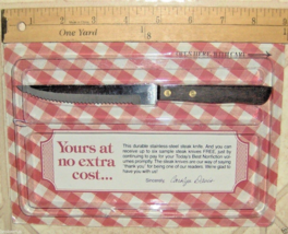 Vintage 1989 Reader&#39;s Digest Serrated STEAK KNIFE w/ Wood Handle 8 1/4&quot; ... - $26.32