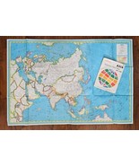 Vintage HAMOND Asia Lithographed Superior Wall Map 50&quot;x33&quot; - $24.75 CAD