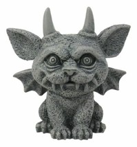 Gothic Horned Bat Cat Gargoyle Bast Figurine Small Mythical Fantasy Decor Statue - £13.36 GBP