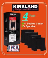 Kirkland Signature Men&#39;s Boxer Brief, 4-pack, Black, Tagless Soft Cotton - $35.88