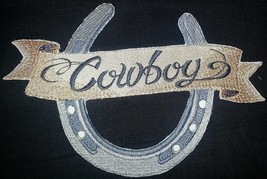Custom and Unique Cowboy Gear[Horseshoe &amp; Cowboy ] Embroidered Iron on/Sew Patch - £10.27 GBP