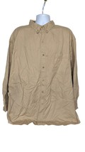 Outdoor Outfitters Mens Button Down Shirt Size 3X Solid Tan Long Sleeve - £31.06 GBP