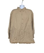 Outdoor Outfitters Mens Button Down Shirt Size 3X Solid Tan Long Sleeve - £31.01 GBP