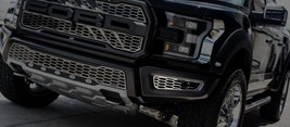 2017-2018 FORD RAPTOR - FRONT LOWER BUMPER LEAF GRILLES 2PC | BRUSHED ST... - $152.95