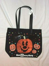 Walt Disney World Large Halloween Tote Bag W/ Sequin Mickey Pumpkin New W/T - £18.10 GBP