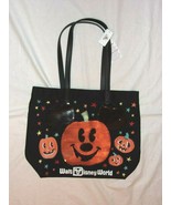 Walt Disney World Large Halloween Tote Bag W/ Sequin Mickey Pumpkin New W/T - £18.03 GBP