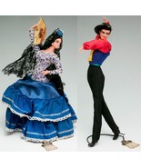 VINTAGE SERRANO MALE / FEMALE FLAMINGO SPANISH DANCERS SPAIN FIGURINES 40s 8" - $24.99
