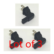 3X 2 Prong Right Angle AC power Plug adapter IEC C7 receptacle to NEMA 1-15P -US - £9.48 GBP