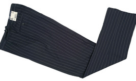 NEW $350 Polo Ralph Lauren Colony Pants! 42 Cotton Navy Pinstripe Pleated  ITALY - £125.54 GBP