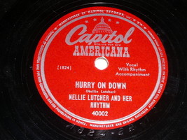 Nellie Lutcher Hurry On Down 78 Rpm Phonograph Record Capitol Americana ... - £19.66 GBP