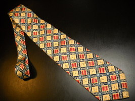 Il Gattopardo Neck Tie Boxes in Golds Yellows Reds Blues White Italian Made Silk - £10.38 GBP