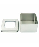 Fujiyuan 2 Pcs Square 56mm Tinplate Iron Tin Storage Case Container Boxe... - $8.81