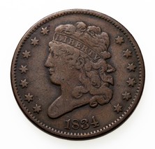 1834 Halb Cent 1/2C IN Fein Zustand,Natürlich Farbe,Schöne Detail für Grad - £75.40 GBP