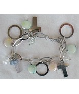 Quartz and silver crosses bracelet - $1,297.07 MXN