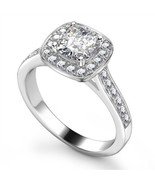 Diamond Solitaire Engagement Ring Cushion diamond 1.40cts G-SI1 GIA Cert... - £6,083.83 GBP