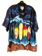 Paradise Found Short Sleeve Beach Print Button Up Shirt XL - £31.84 GBP
