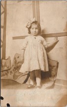 RPPC Cute Little Girl Hair Bow 3 years Old 1911 Postcard E22 - $4.95