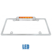 Chrome Plate Frame w/Amb LED Third Brake Lamp &amp; White LED License Light - £35.02 GBP