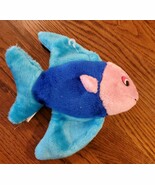 VINTAGE CLOUD 9  BLUE PINK BLOCK FISH STUFFED ANIMAL PLUSH TOY 12 inch - $16.57