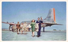 American Airlines Flagship Plane Aircraft Unloading Passenger 1950s post... - $5.89