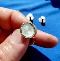 Art Deco Sterling Silver Guilloche Enamel Cufflink Buttons Set Antique - £2,367.08 GBP
