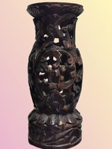 Vintage Balinese Wooden Carved Base Electric Lamp Light Statue Figurine ... - $65.09