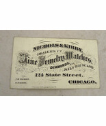 Nichols Kirby antique trade card jewelry watches business Chicago - $418.86 MXN