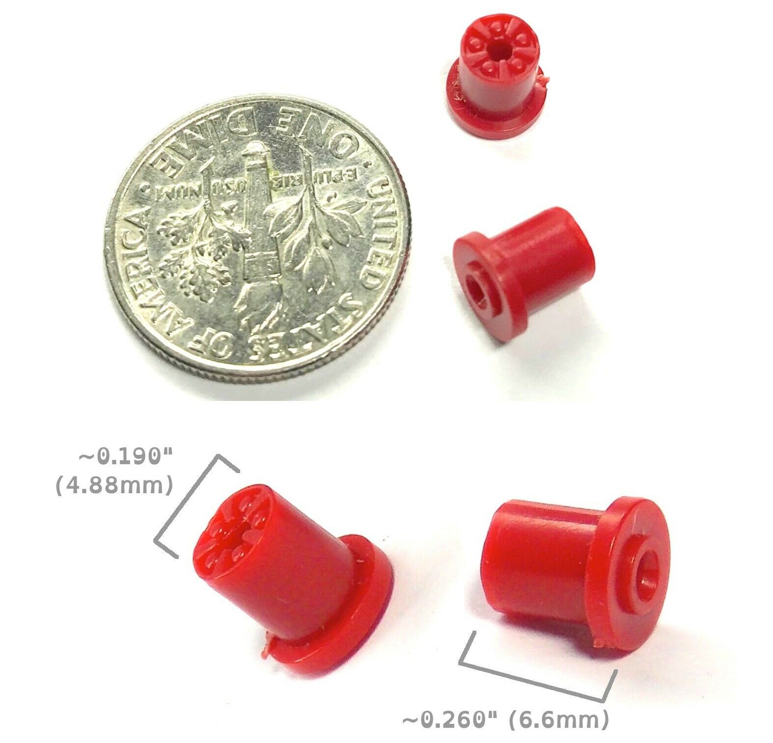 2pc BTO Newly Made Aurora T-Jet TUFF ONES Style HO Slot Car Rear Wheels RED - $1.49
