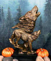 Ebros Large 15&quot; Tall Howling Wolf Bust Statue On Museum Style Pedestal Base - £51.95 GBP